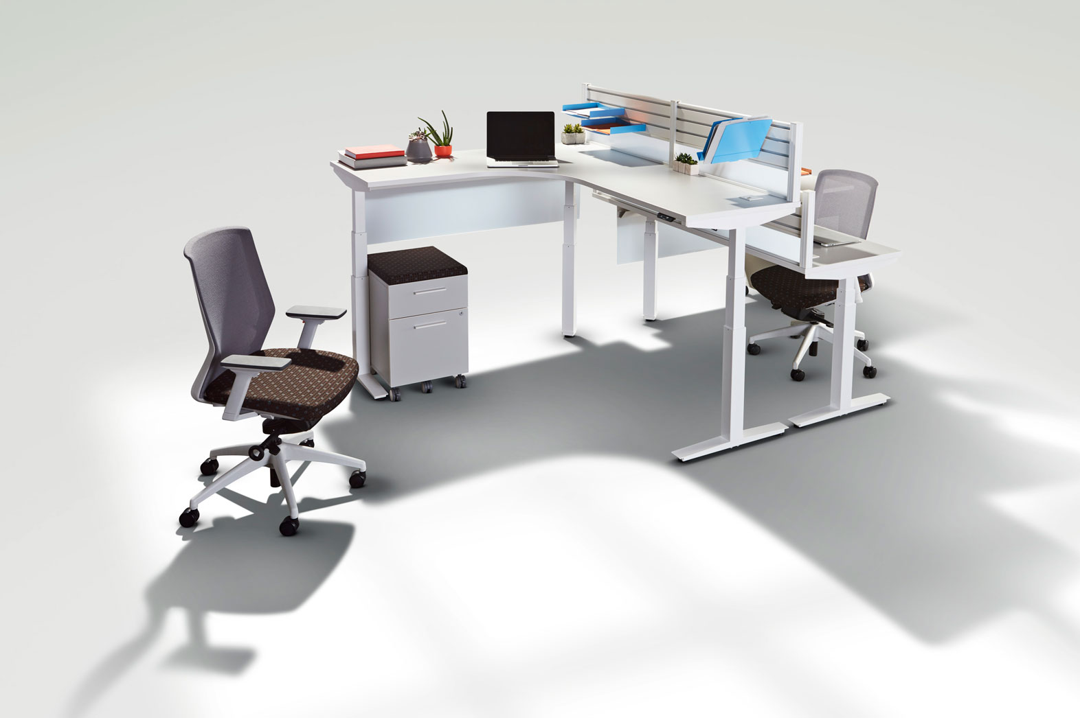 Tayco's Volley Adjustable Height Table with J1 Ergonomic Chair